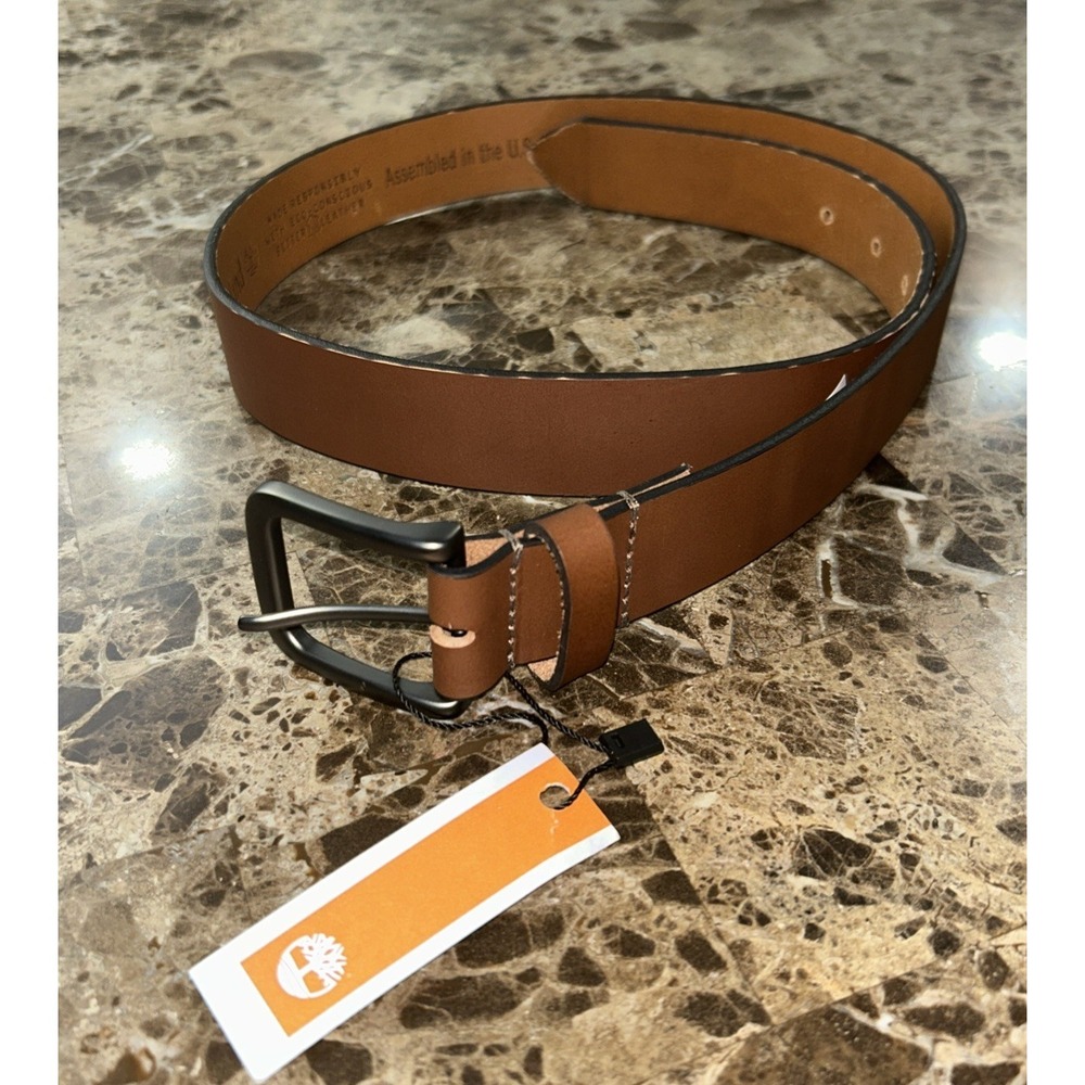 Timberland Full Grain Leather Belt 32 Brown Mens